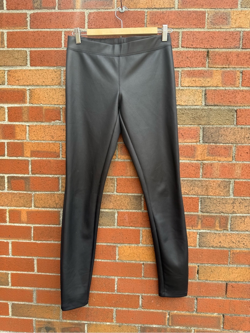 Express Black Faux Leather Leggings Size Small Pull On Stretch Pants